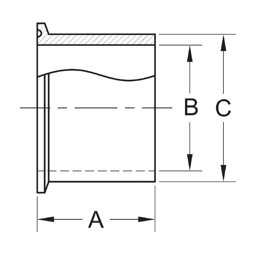 14MPW - Tri-Clamp Heavy Duty Tank Ferrule