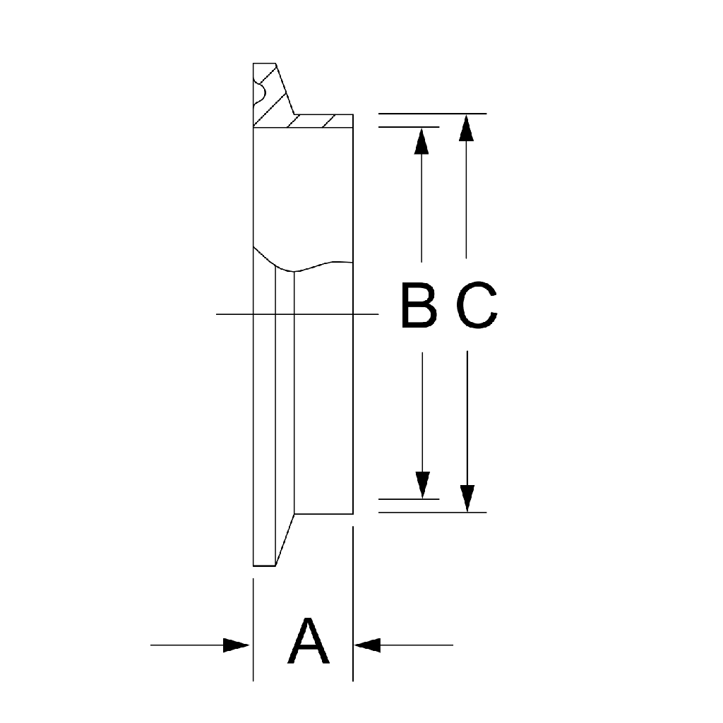 14WMP - Tri-Clamp Short Welding Ferrule