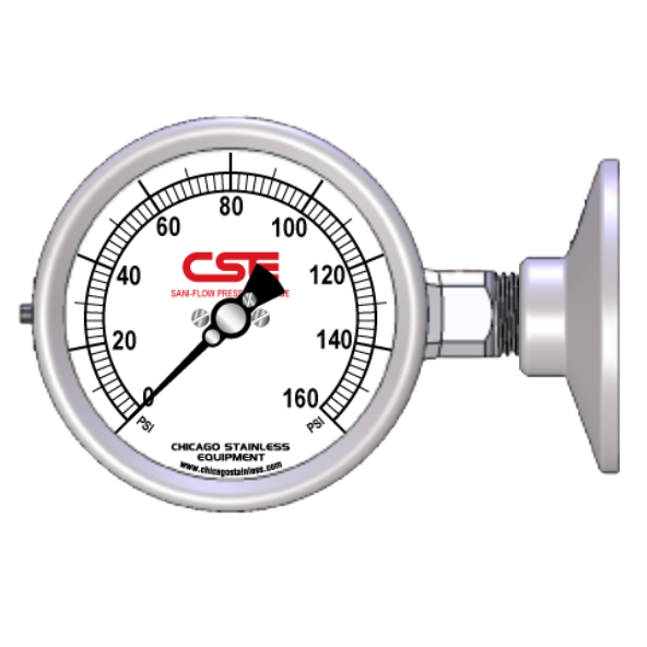 2-1/2” (63mm) Sani-Flow Brewery Pressure Gauge