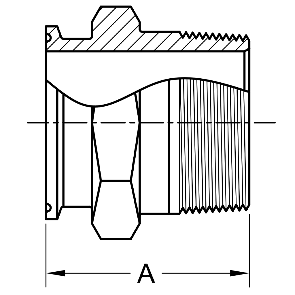 21MP - Tri-Clamp x Male NPT Adapter