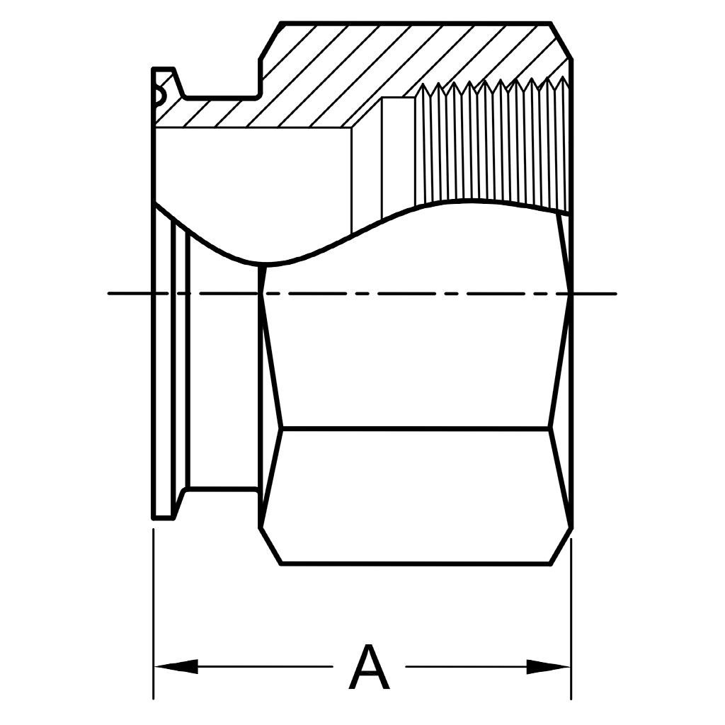 22MP - Tri-Clamp x Female NPT Adapter