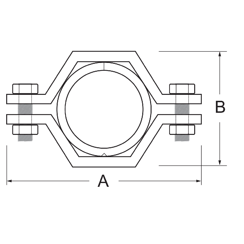 PVCT - Hex Tube Hanger with PVC Sleeve