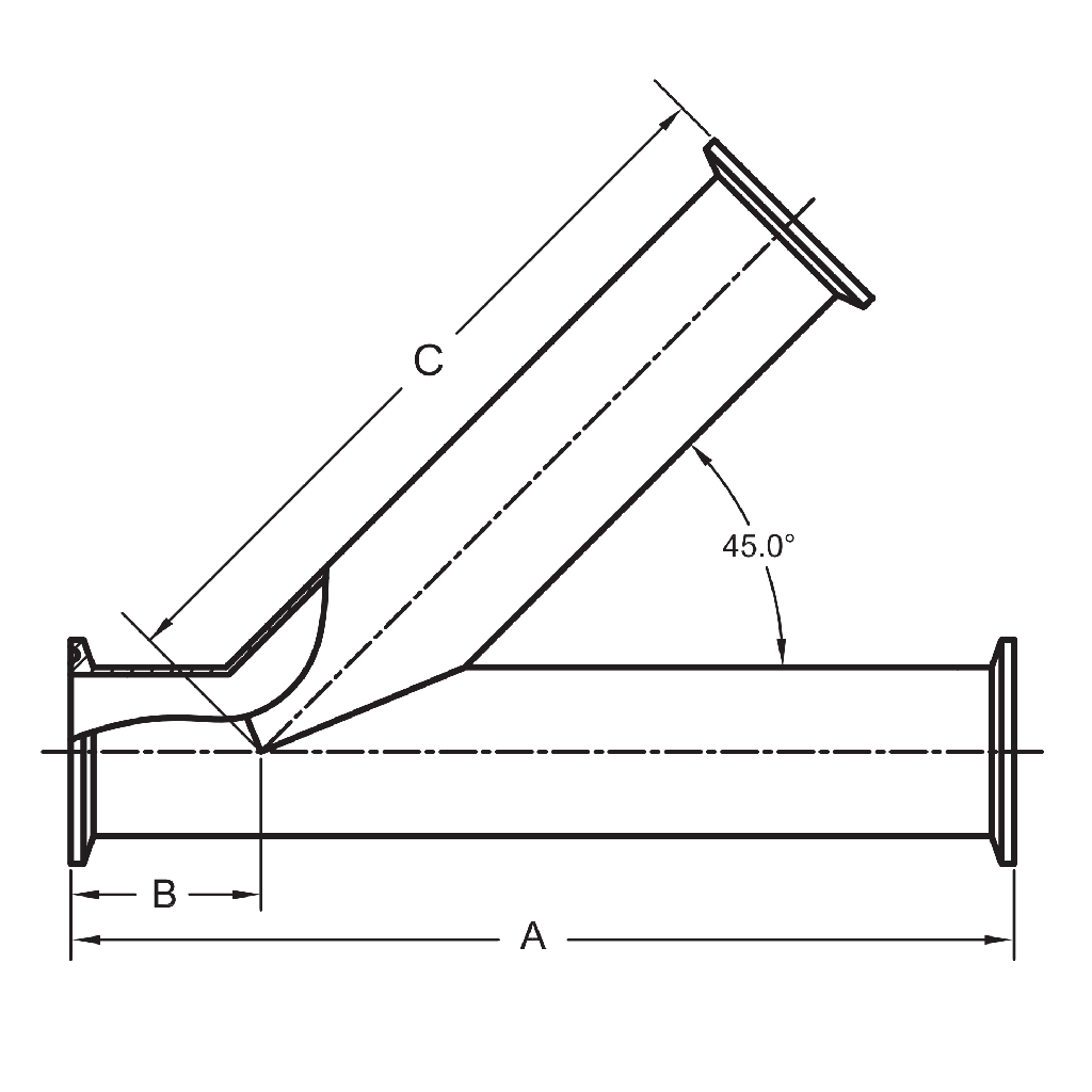 28AMP - Tri-Clamp Lateral Wye