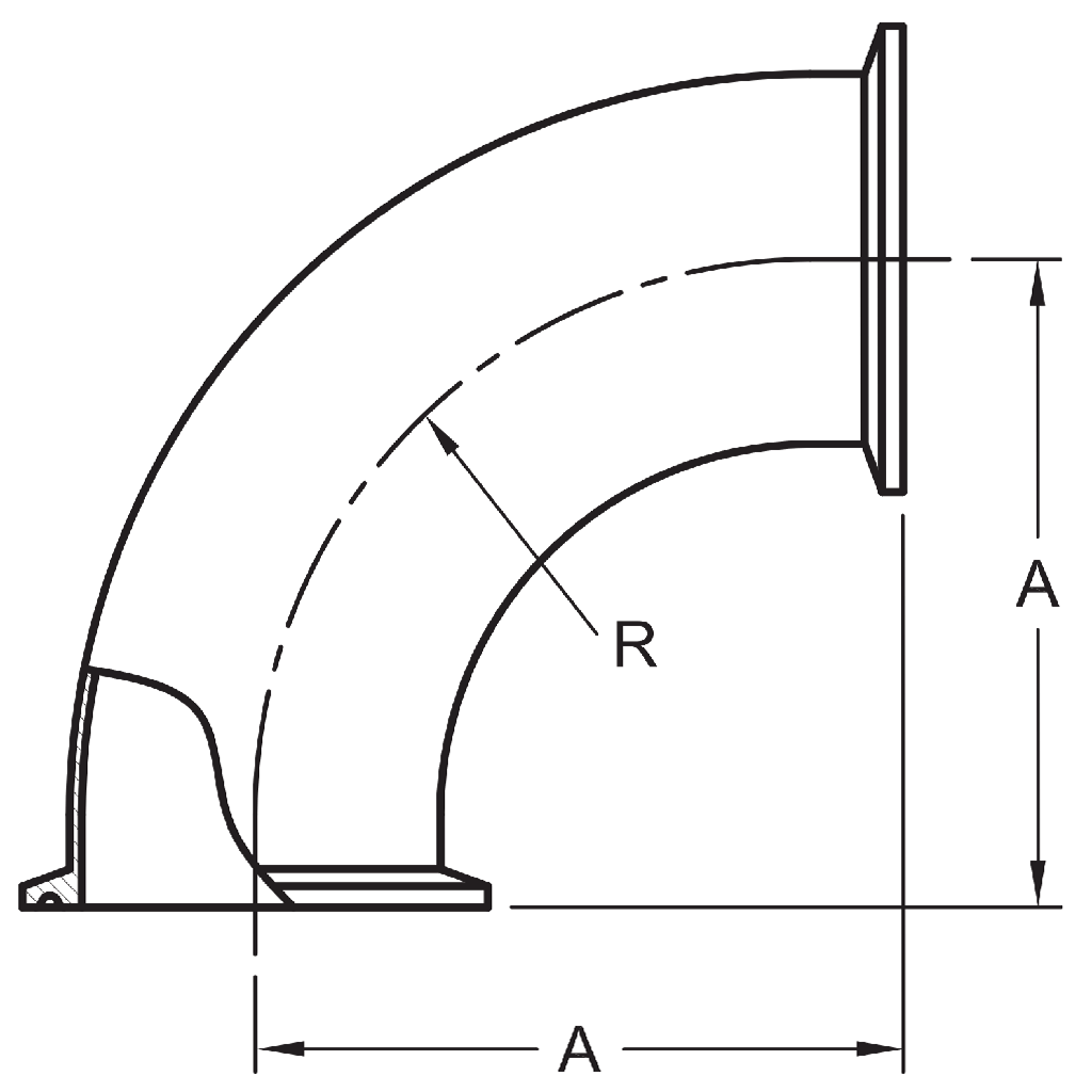 2CMP - Tri-Clamp 90° Elbow