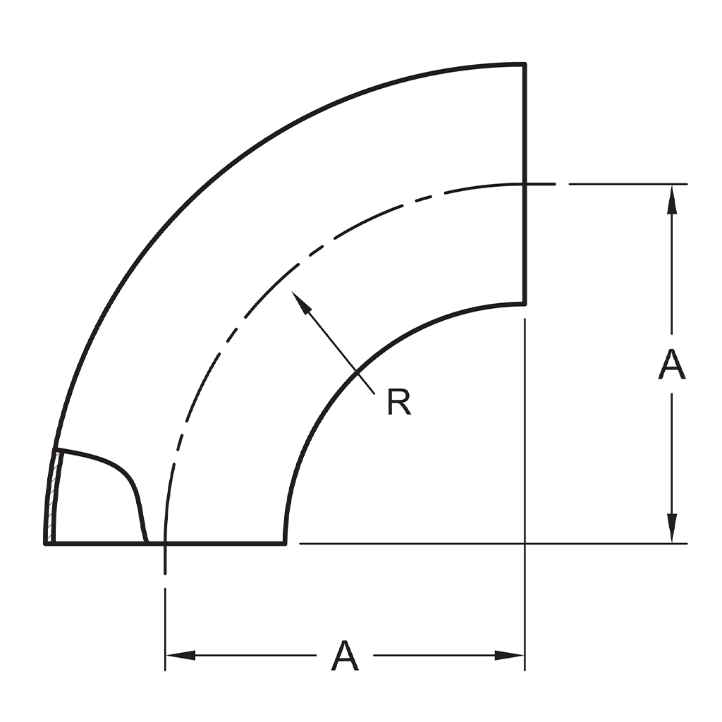 2WCL - Butt-Weld Short 90° Elbow - Polished