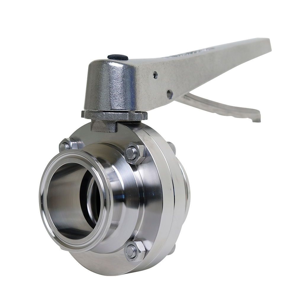 Tri-Clamp Butterfly Valve - Stainless Steel Trigger Handle